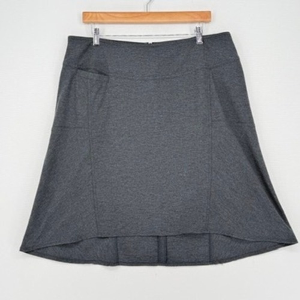 Royal Robbins A-Line Skirt Womens 14 Gray Herringbone Gorpcore Quiet Luxury